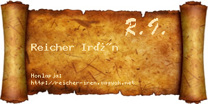 Reicher Irén névjegykártya