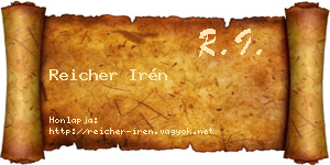 Reicher Irén névjegykártya